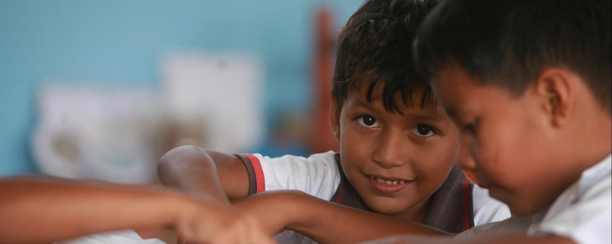 two boys in a classroom