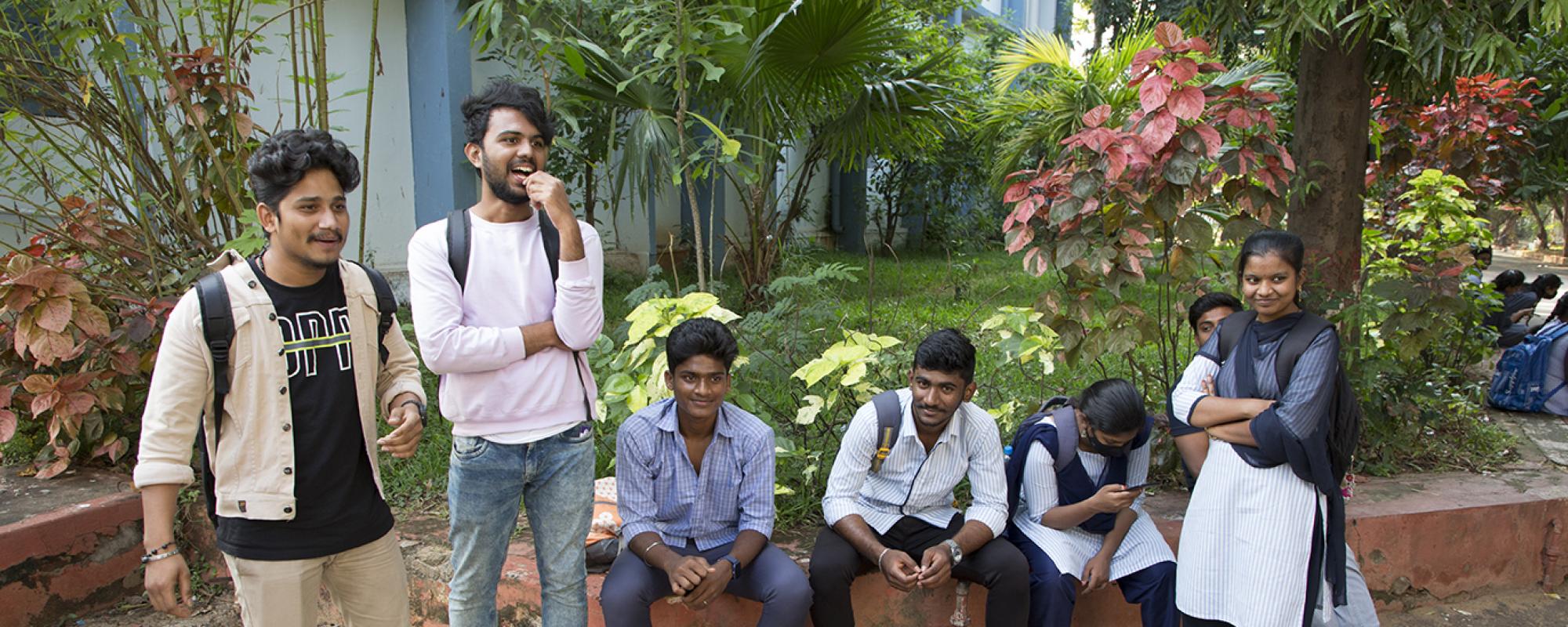 Teenagers at school in India