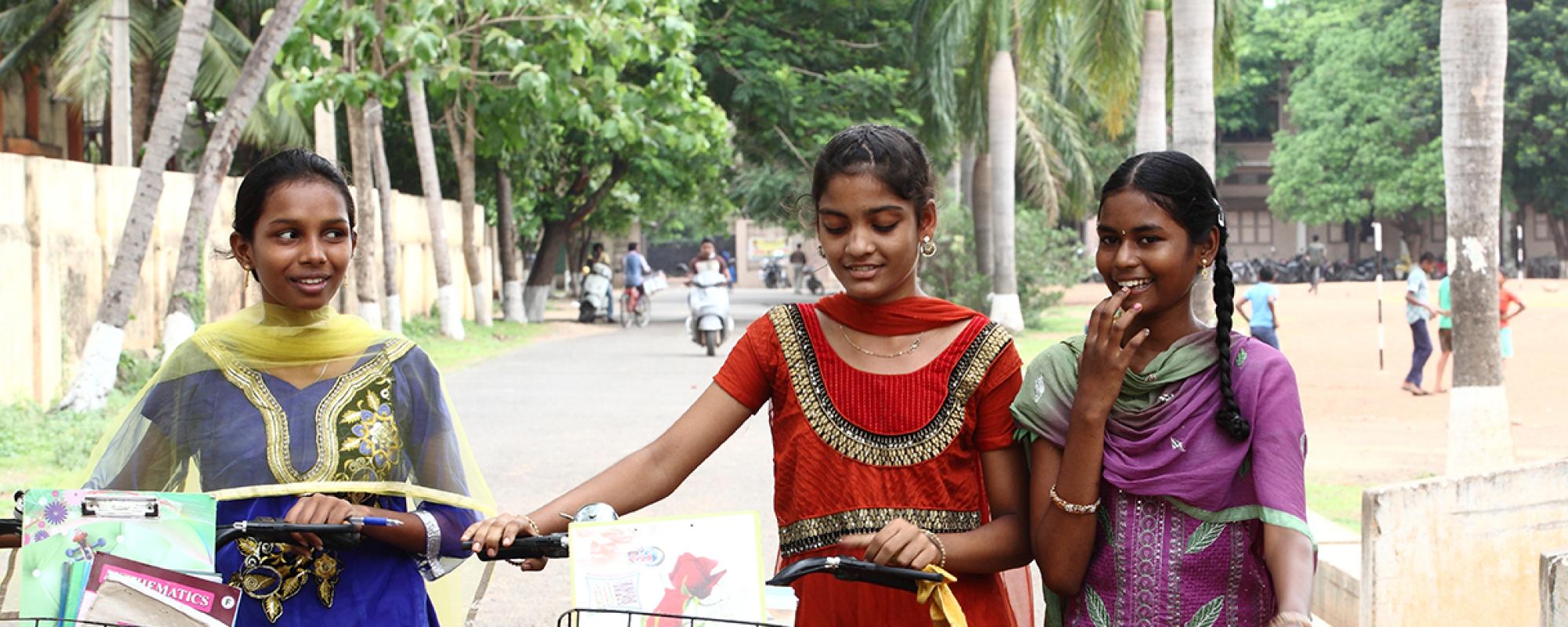 Girls with bikes