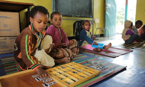 Young Ethiopian children in school