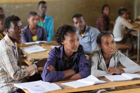 teenagers in a classroom