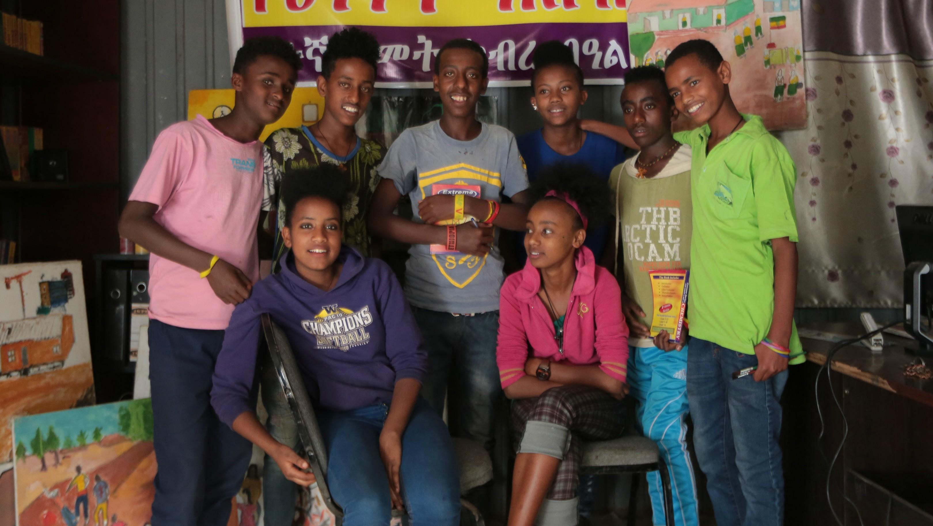 Group of school children