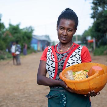 Girl selling nifro, Ethiopia