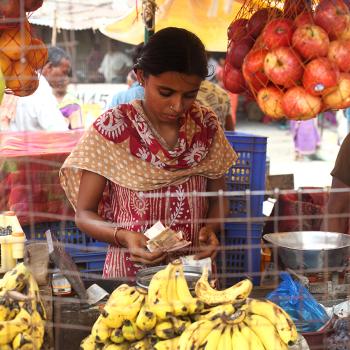 Indian women working in the market