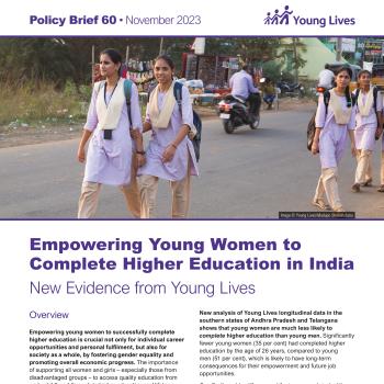 Front cover of Policy Brief on higher education in India