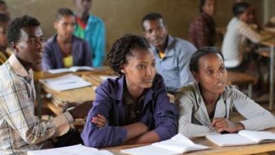 teenagers in a classroom