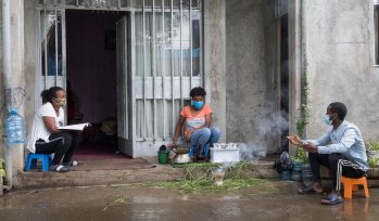 Fieldworker interviewing