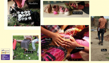 Images from Ethiopia with the names of the young Ethiopian people who will be interviewed.