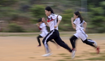 Children participating in a race