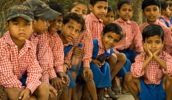 Children in school uniform